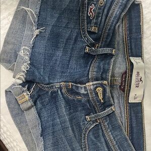 Hollister Women's Dark Blue Denim Shorts